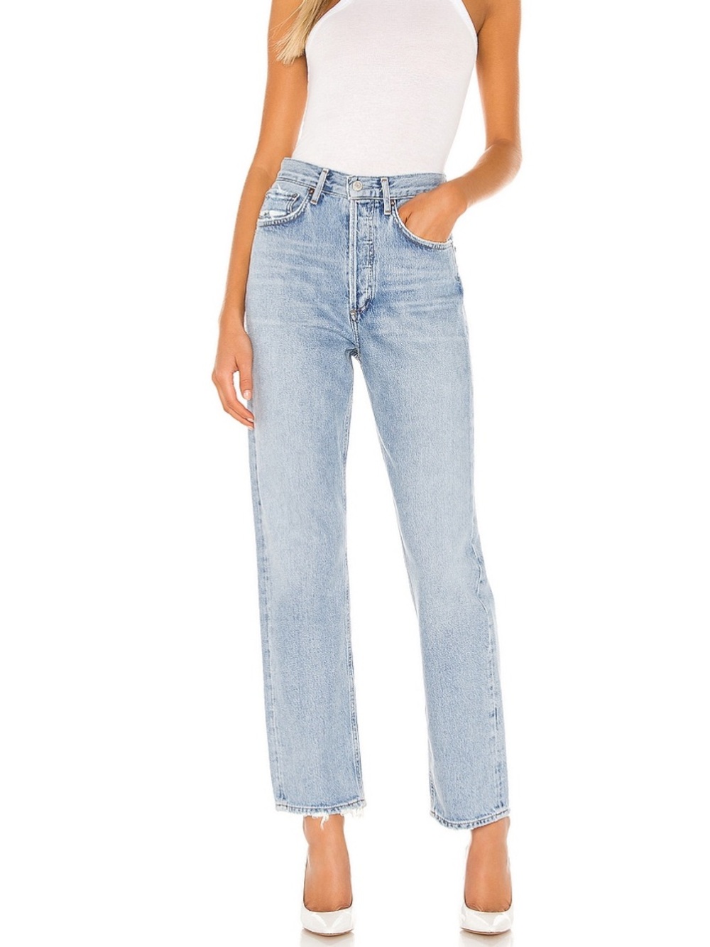 Agolde Light Blue Straight-Leg Jeans